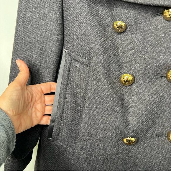 COACH 1941 Grey PeaCoat Wool Blend Size Medium - Picture 10 of 14